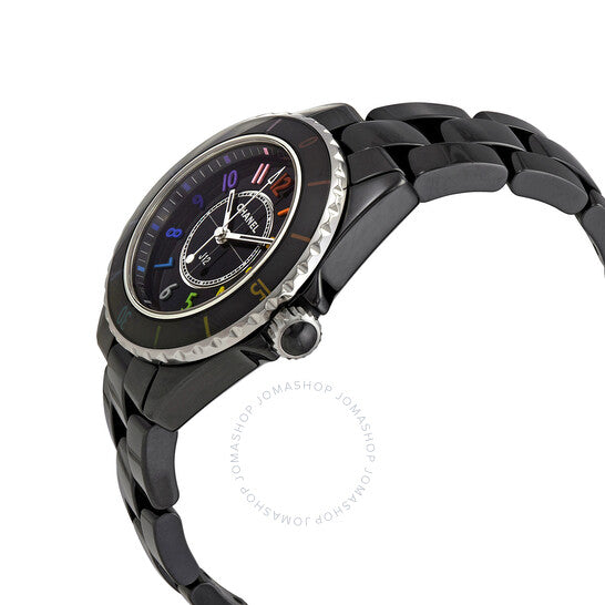 شانيل، ساعة J12 إليكترو كوارتز نسائية بمينا أسود