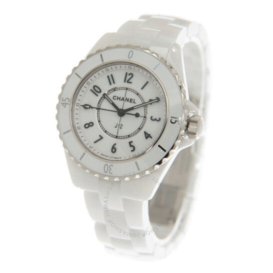 شانيل، ساعة J12 كوارتز نسائية بمينا أبيض