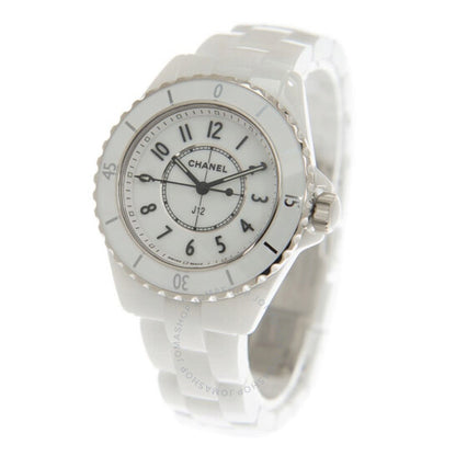 شانيل، ساعة J12 كوارتز نسائية بمينا أبيض