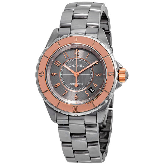 شانيل، ساعة J12 أوتوماتيكية للسيدات بمينا ساتان