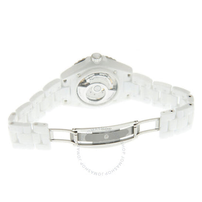 شانيل، ساعة J12-20 أوتوماتيكية للسيدات بمينا أبيض