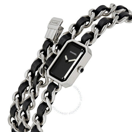 ساعة شانيل بريمير روك للسيدات بمينا مطلي باللون الأسود