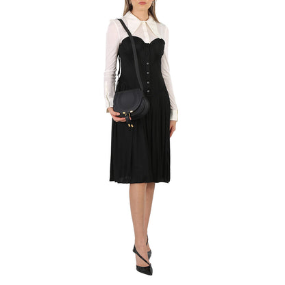Black Leather Small Marcie Saddle Bag