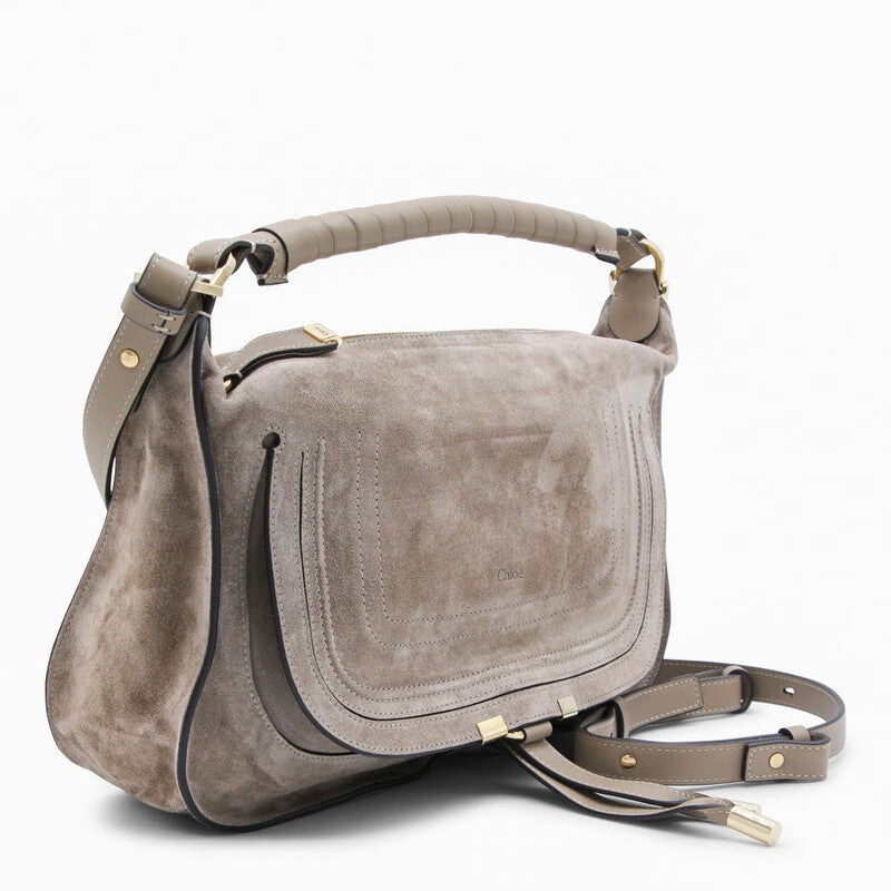 Brown Leather Marcie Top Handle Bag