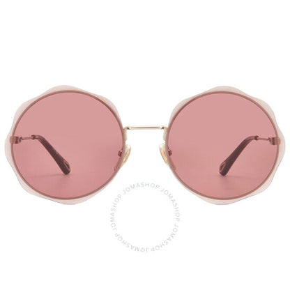 ChloÃ©, Burgundy Round Ladies Sunglasses