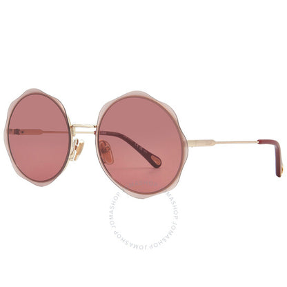 ChloÃ©, Burgundy Round Ladies Sunglasses
