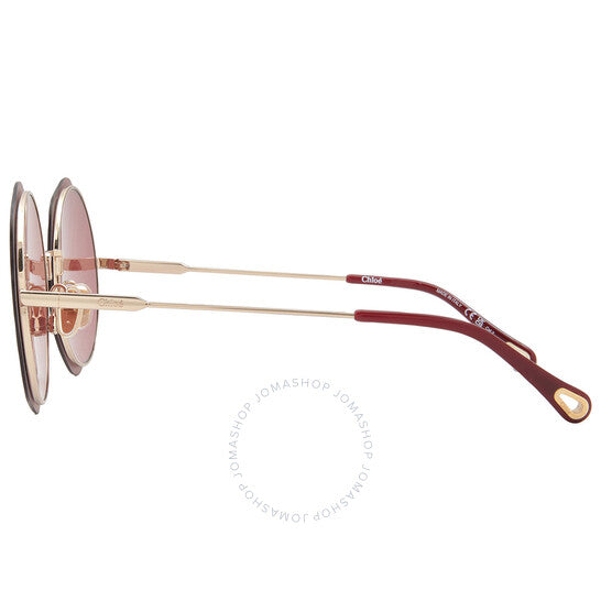 ChloÃ©, Burgundy Round Ladies Sunglasses