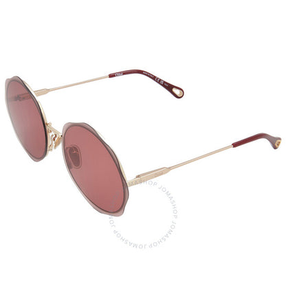 ChloÃ©, Burgundy Round Ladies Sunglasses