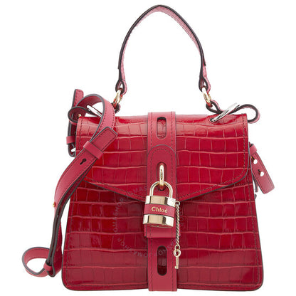 ChloÃ©, Calfskin Crocodile Embossed Small Aby Day Shoulder Bag