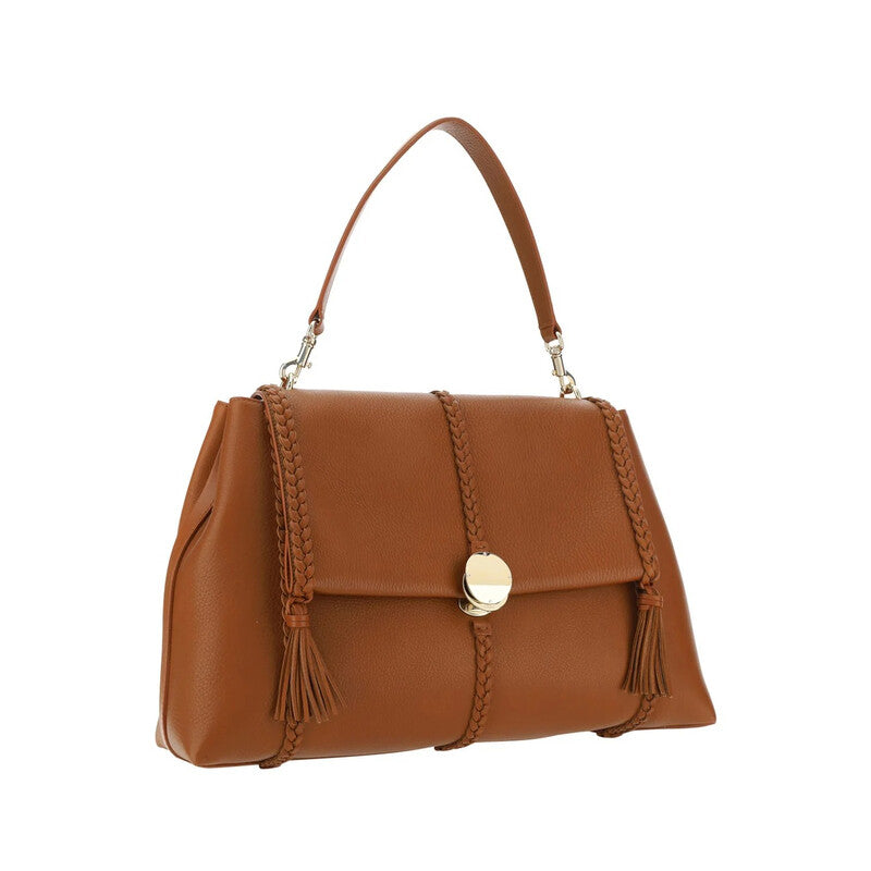 Grained Bull Leather Large Penelope Shoulder Bag