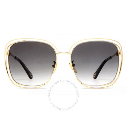 نظارة شمسية نسائية مربعة الشكل من كلوي، رمادية متدرجة