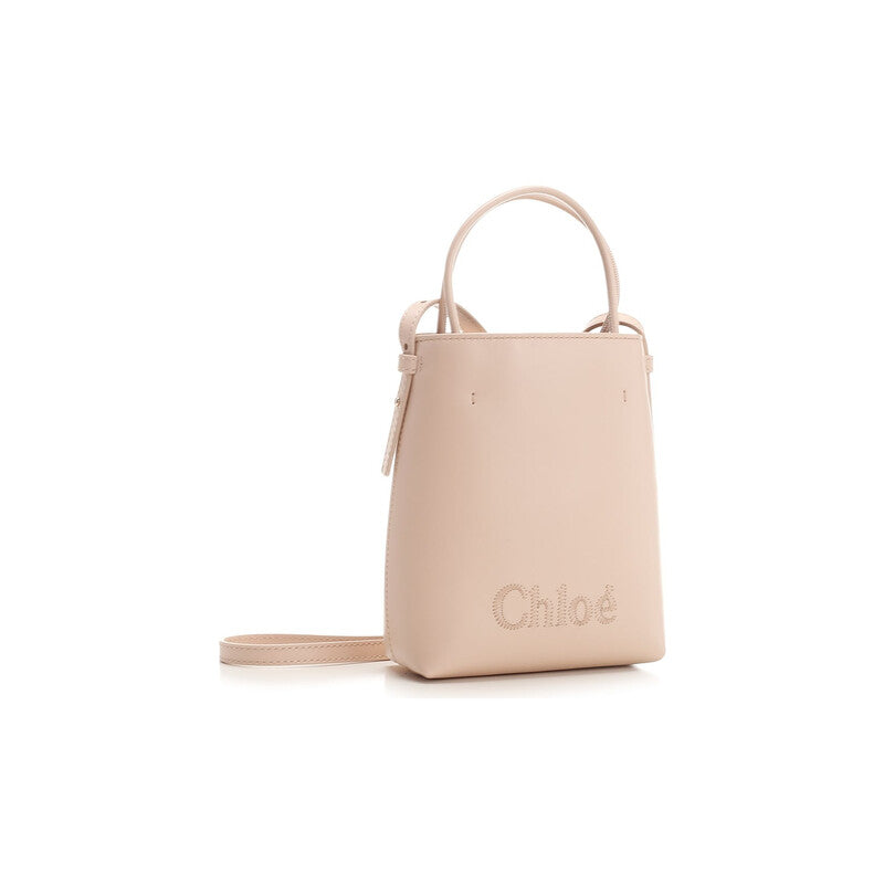 Micro Chloe Sense Leather Tote Bag