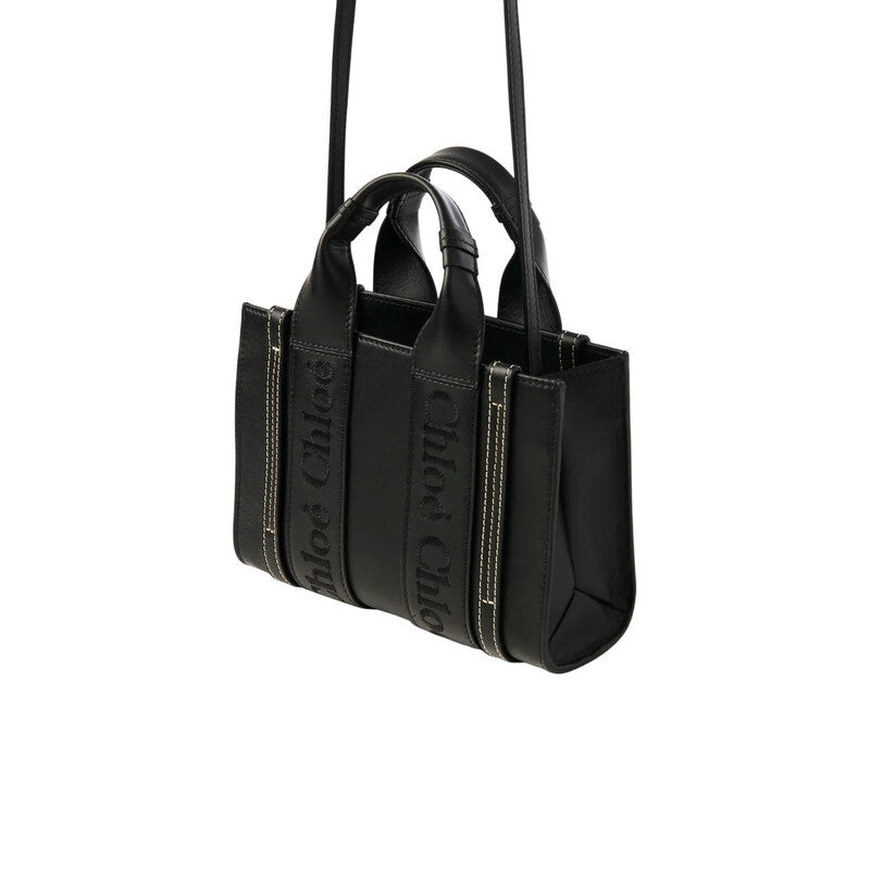 Mini Woody Leather Tote Bag