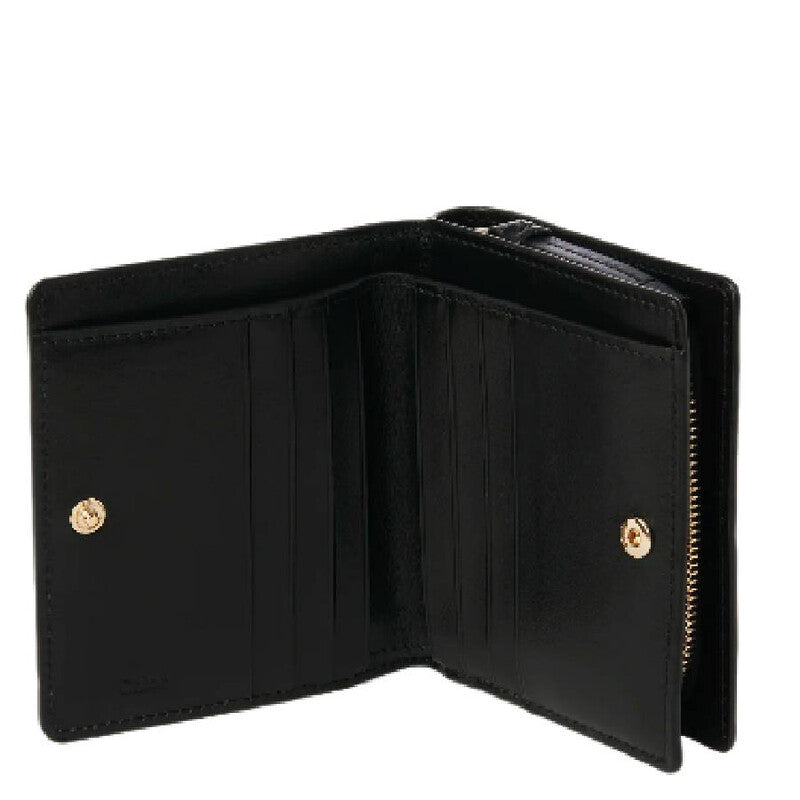 Soft Leather Logo Embroidered Sense Compact Wallet