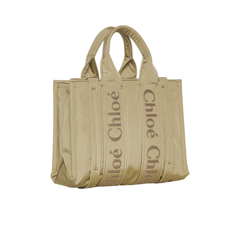 Woody Logo Small Nylon Tote Bag