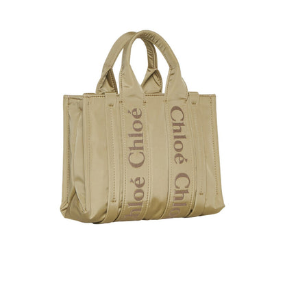 Woody Logo Small Nylon Tote Bag