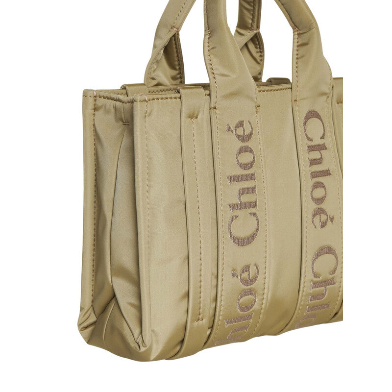 Woody Logo Small Nylon Tote Bag