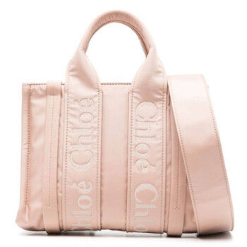 Woody Logo Small Nylon Tote Bag