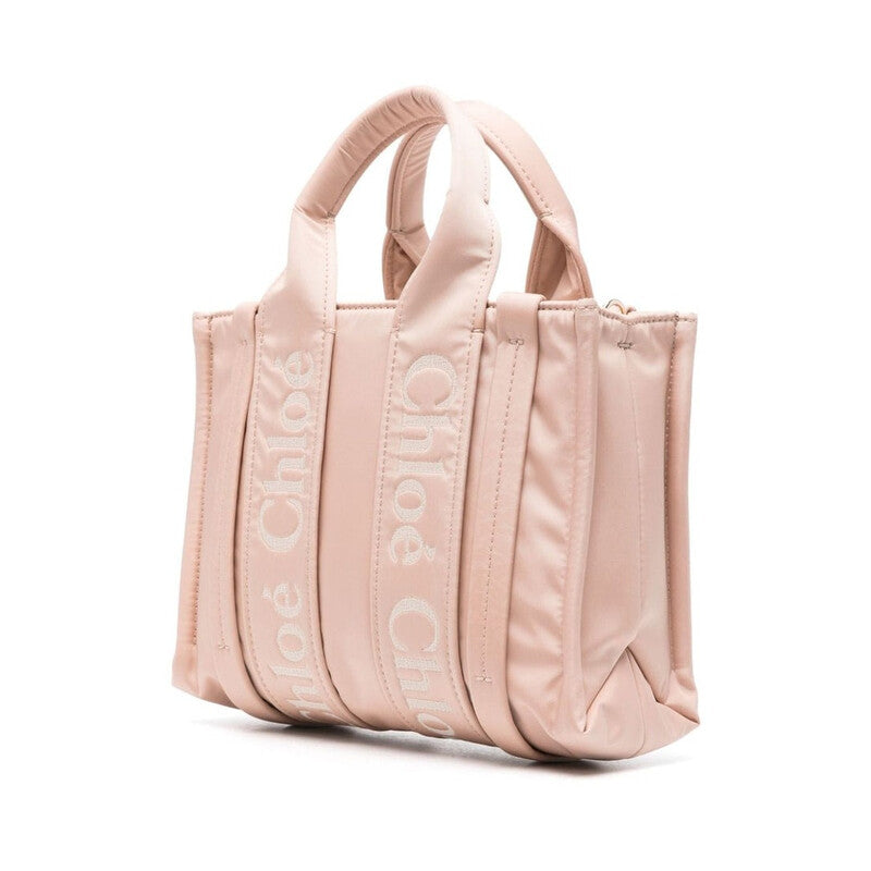 Woody Logo Small Nylon Tote Bag