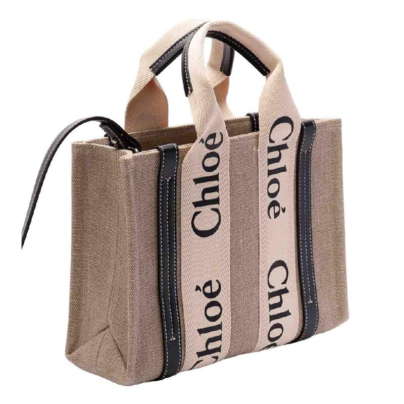 Woody Small Linen Tote Bag