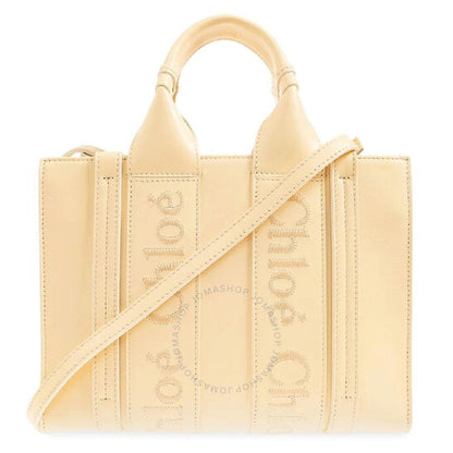 ChloÃ©, Woody Small Logo Embroidered Leather Tote