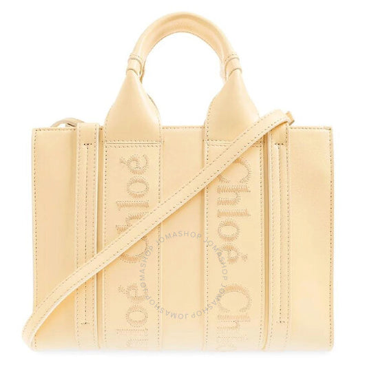 ChloÃ©, Woody Small Logo Embroidered Leather Tote