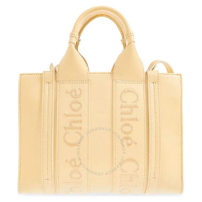 ChloÃ©, Woody Small Logo Embroidered Leather Tote