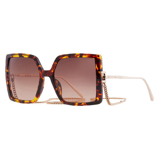 Brown Gradient Square Ladies Sunglasses