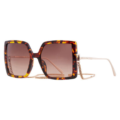 Brown Gradient Square Ladies Sunglasses