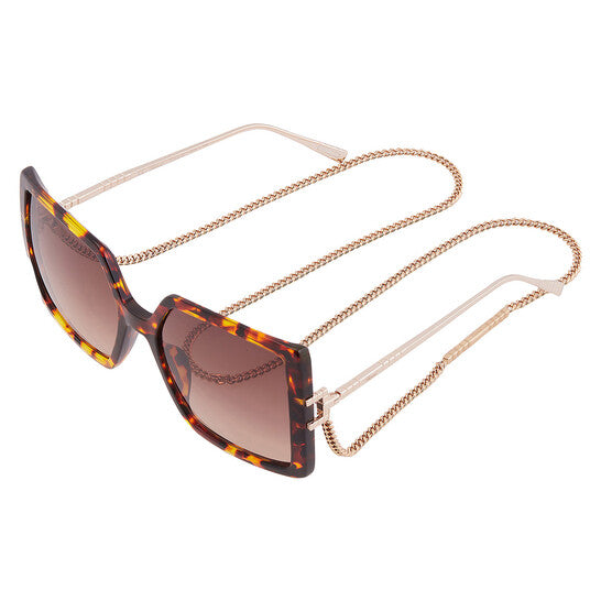 Brown Gradient Square Ladies Sunglasses