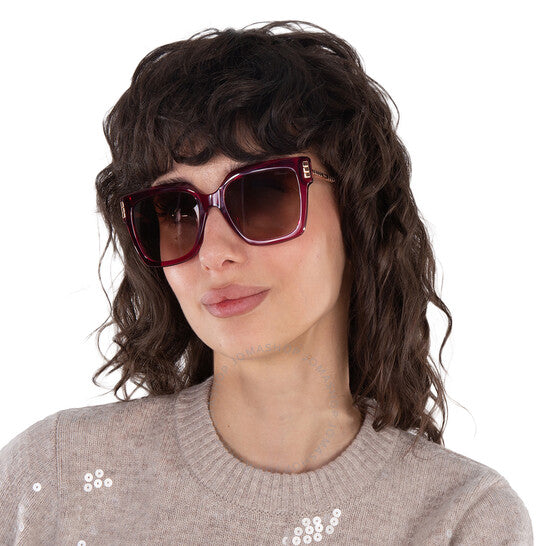 نظارة شمسية نسائية مربعة من شوبارد، لون بني وردي متدرج