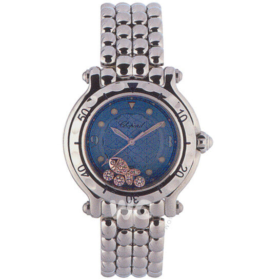 Chopard, Happy Beach Diamond Fish Steel Blue Ladies Watch