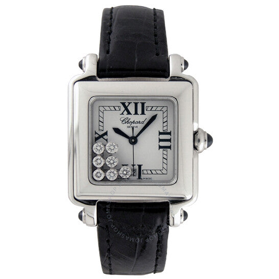 Chopard, Happy Sport Diamond Steel Black Ladies Watch