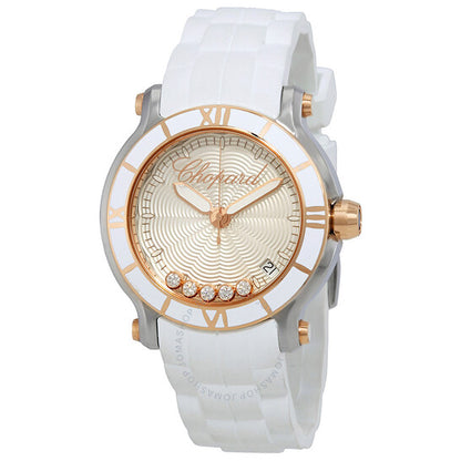 Chopard, Happy Sport Silvertone Guilloche Dial Ladies Watch
