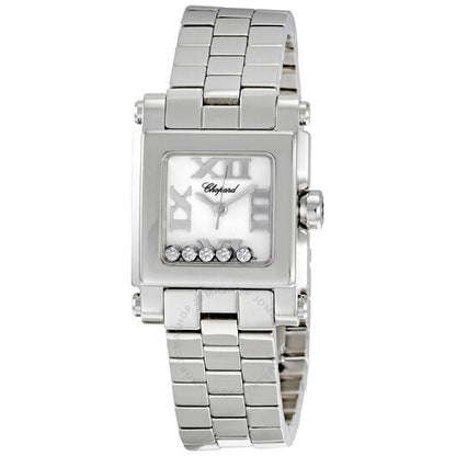 Chopard, Happy Sport Square Steel Diamond Ladies Watch