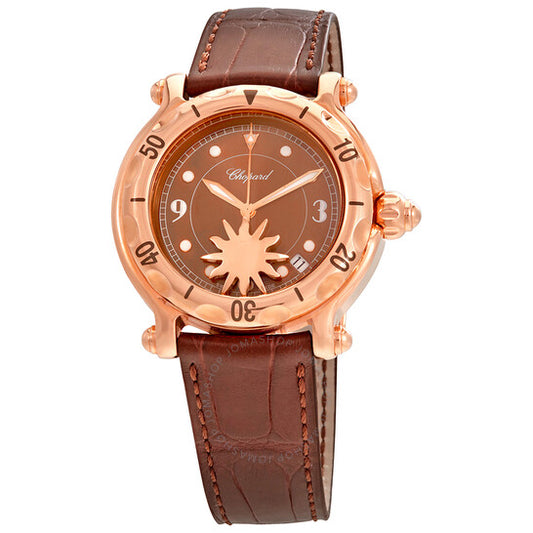 شوبارد، ساعة هابي سبورت صن كوارتز نسائية بمينا بني