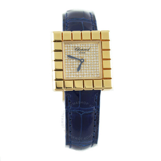 Chopard, Ice Cube Diamond Dial Blue Leather Ladies Watch