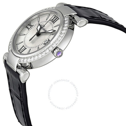 شوبارد، ساعة إمبريال للسيدات بمينا فضي وإطار من الألماس