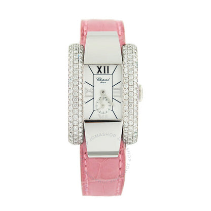 شوبارد، ساعة لا سترادا النسائية بمينا أبيض ومرصعة بالألماس