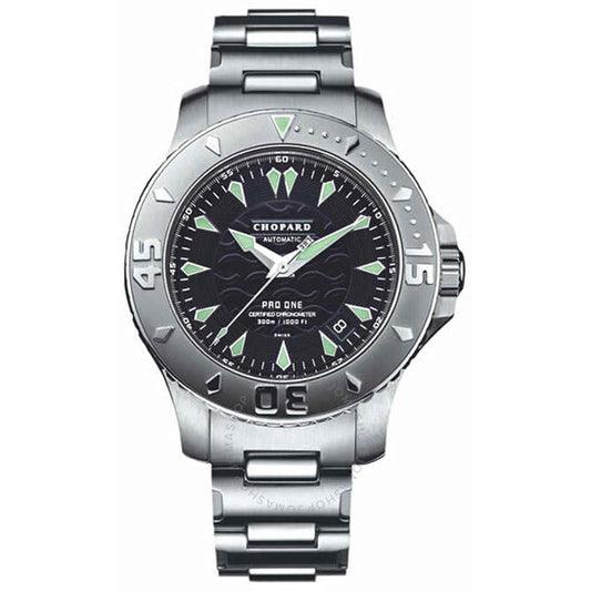 Chopard, L.U.C Pro One Black Dial Stainless Steel Men's Watch