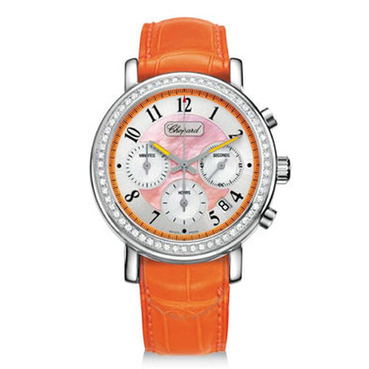 شوبارد، ساعة ميلي ميليا إلتون جون أوتوماتيكية كرونوغراف من عرق اللؤلؤ المرجاني للسيدات