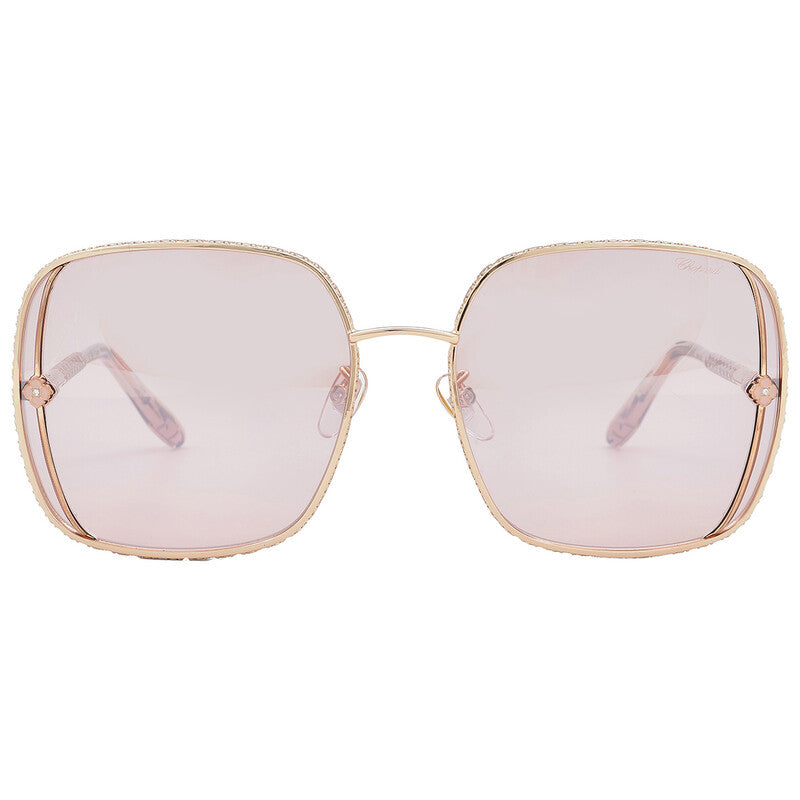 Pink Silver Mirror Square Ladies Sunglasses