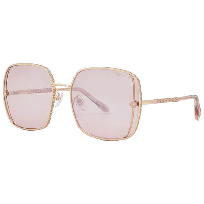 Pink Silver Mirror Square Ladies Sunglasses