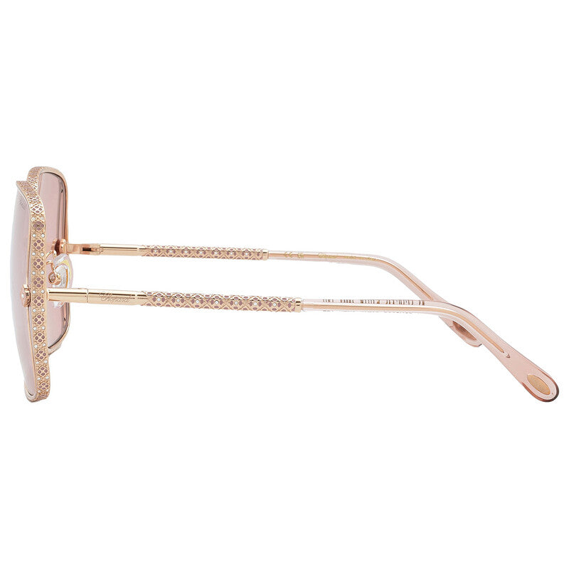 Pink Silver Mirror Square Ladies Sunglasses