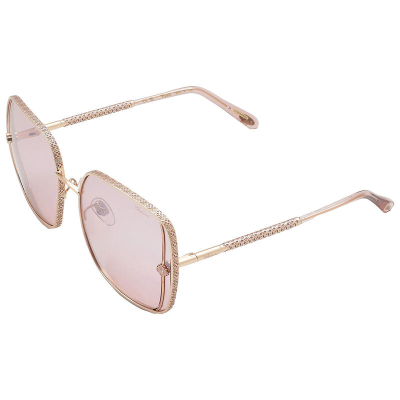 Pink Silver Mirror Square Ladies Sunglasses