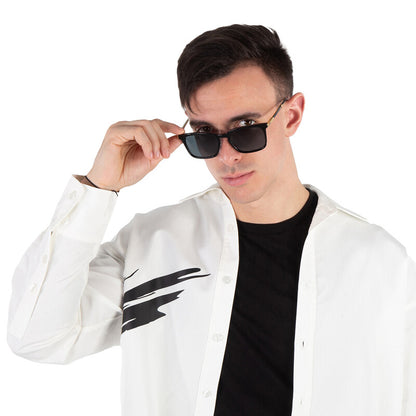 Polarized Grey Square Men's Sunglasses