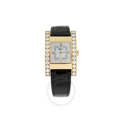 Chopard, Your Hour White Dial Black Leather Ladies Watch