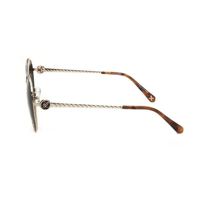 Ladies Brown Round Sunglasses