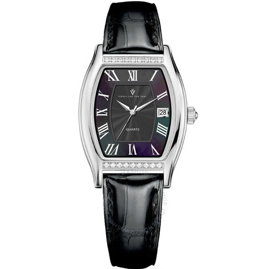 ساعة جيما كوارتز نسائية بمينا أسود من كريستيان فان سانت