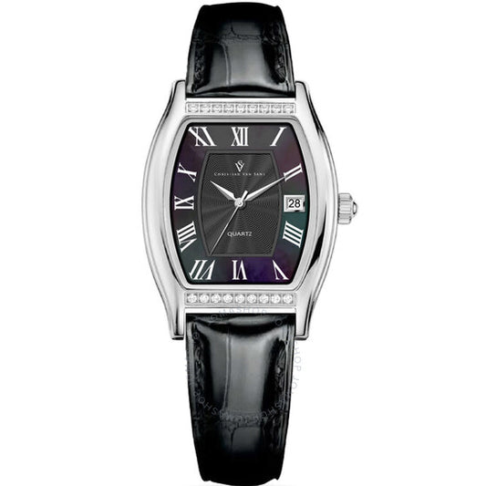 ساعة جيما كوارتز نسائية بمينا أسود من كريستيان فان سانت